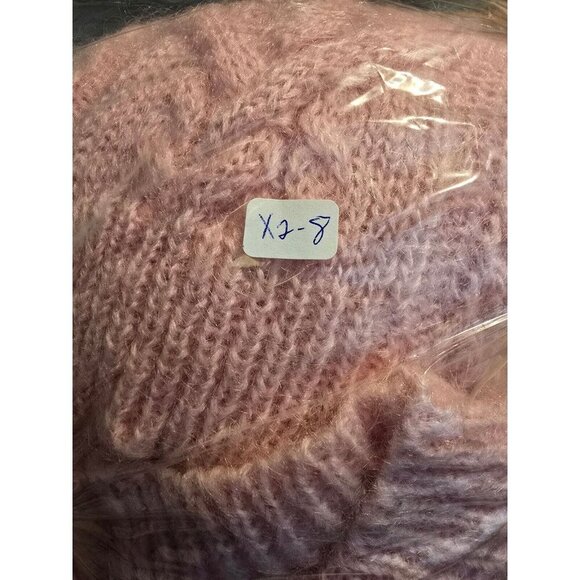 Vtg Distinction Sweater Sz L Mohair Blend Pink Cableknit 90s Grandmacore Stretch - Picture 7 of 10